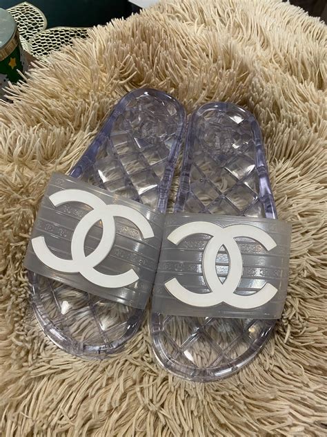 clear chanel slides price|chanel clear pool slides.